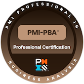PMI-PBA® — PMI Professional in Business Analysis, issued by PMI